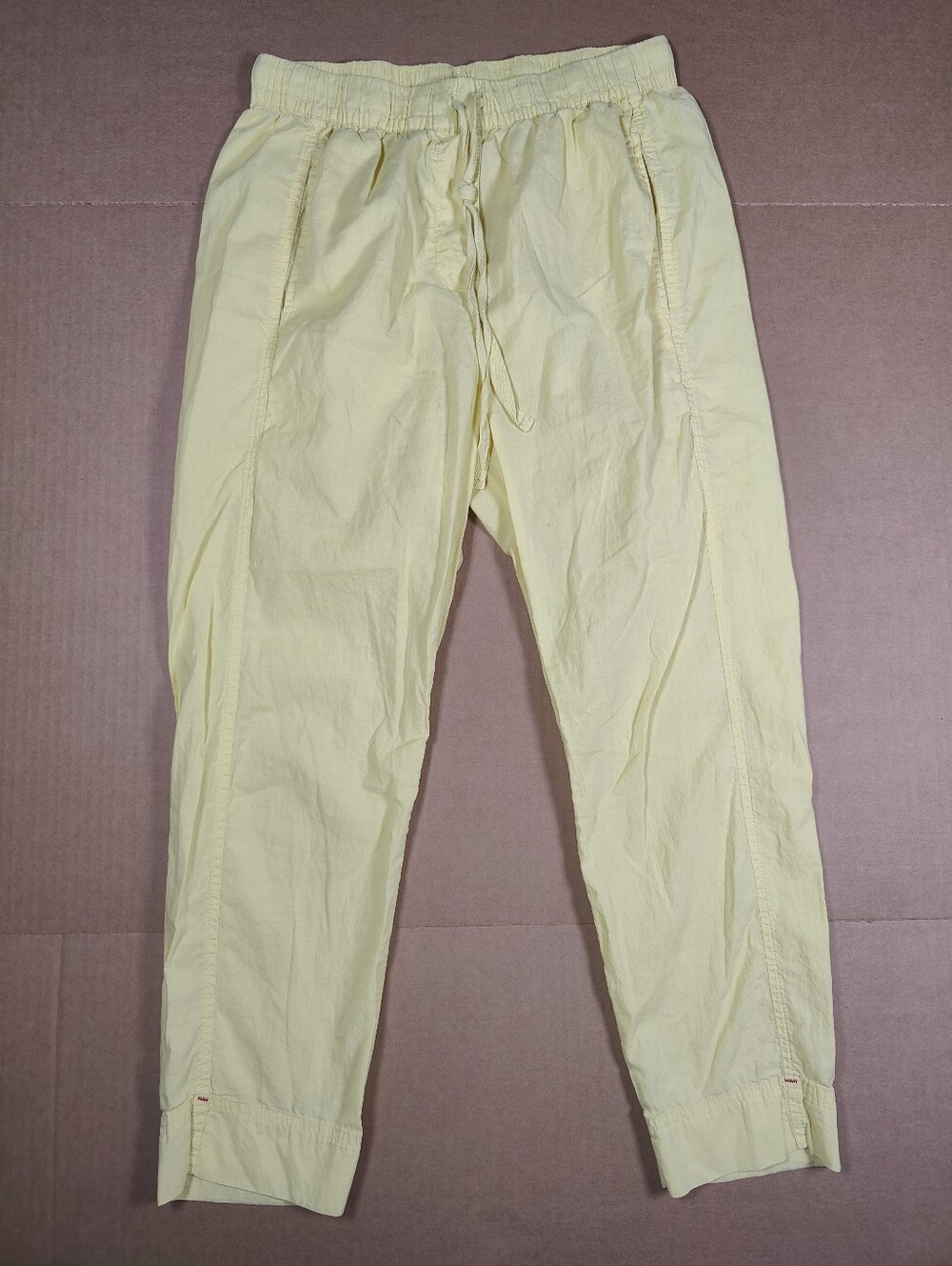 Xirena 100% Cotton Yellow Drawtring Lightweight Jogger Pants Size XS Made In USA